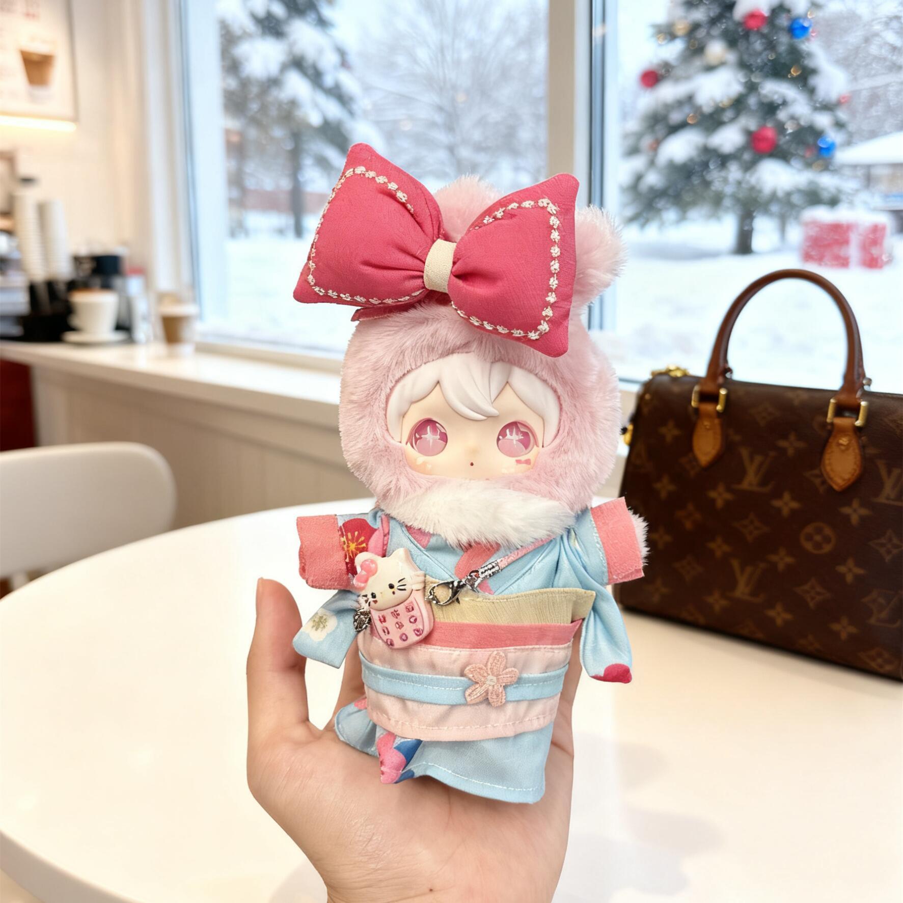 兔闪闪娃衣ShyShy公仔搪胶玩偶毛绒挂件衣服换装樱花和服套装