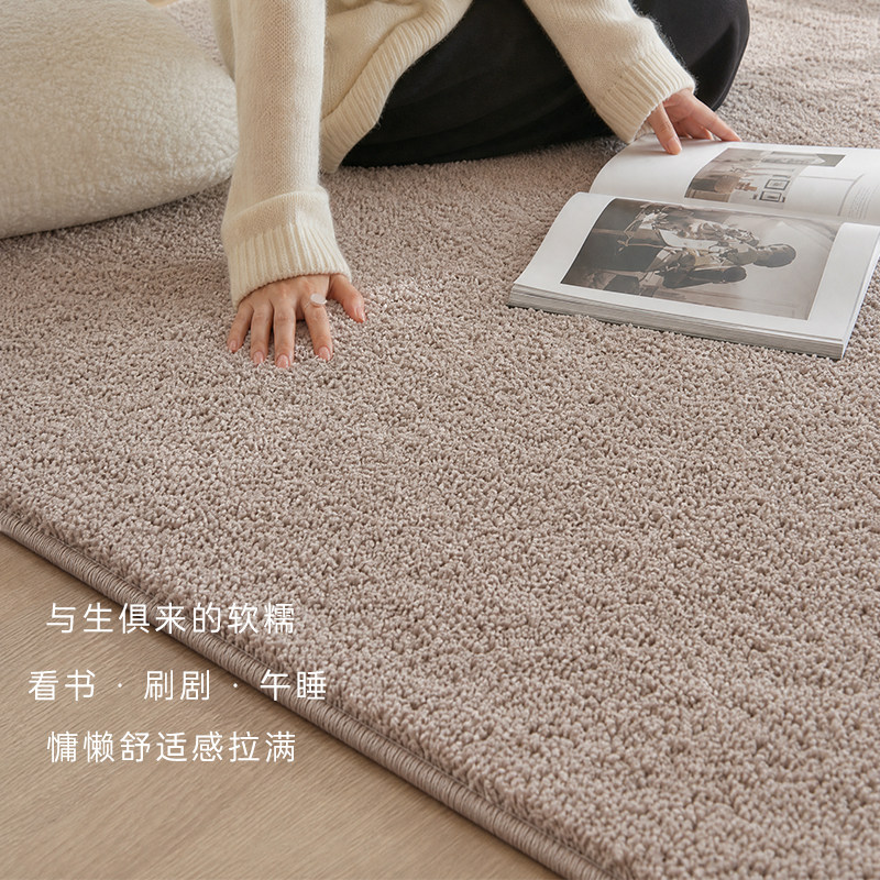 加厚长毛绒地毯卧室ins风客厅原木奶油房间全铺轻奢高级床边定制