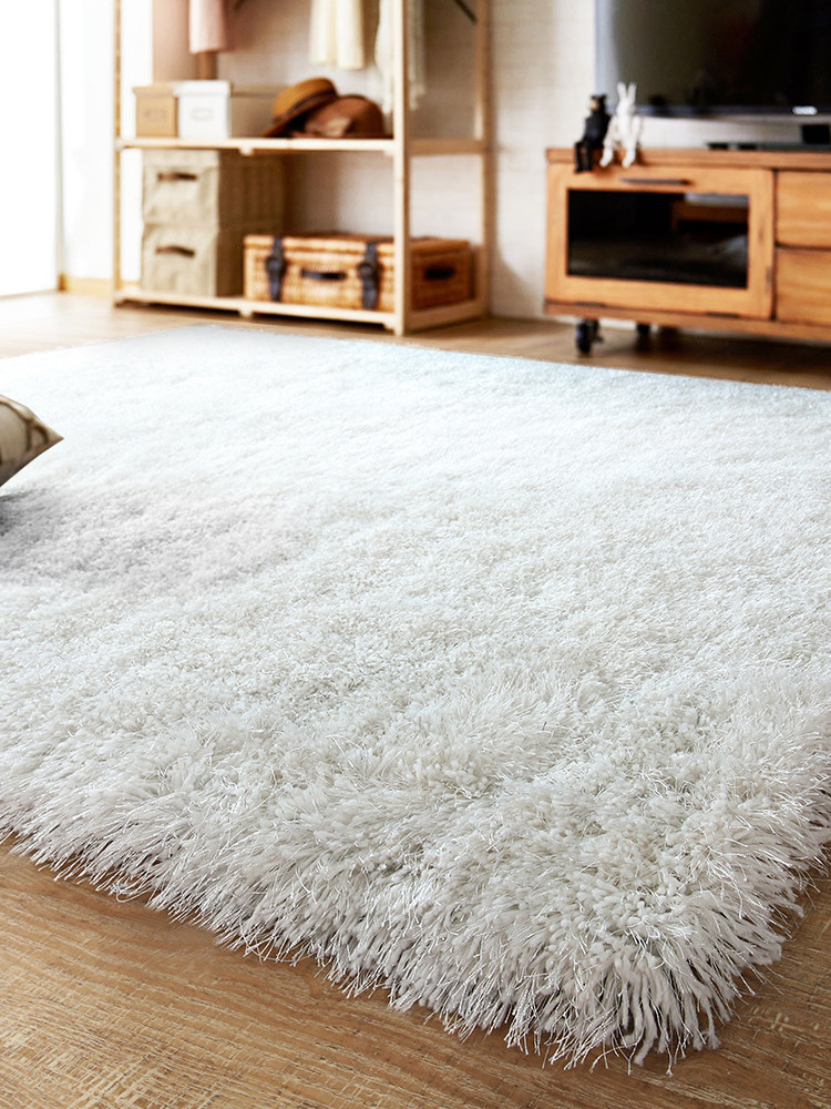 白色长毛绒地毯客厅咖啡桌衣帽间加厚卧室床边房间沙发照片定制的