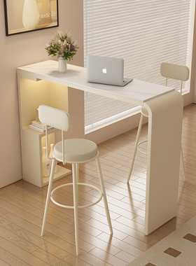 吧台桌家用简约岩板高脚桌长条桌客厅沙发阳台隔断迷你休闲小吧台