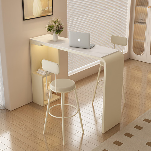 吧台桌家用简约岩板高脚桌长条桌客厅沙发阳台隔断迷你休闲小吧台