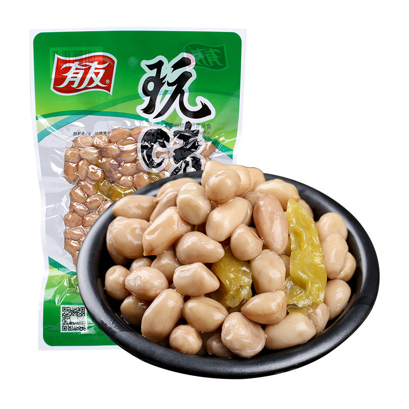 【尝鲜】有友 泡椒花生山椒花生野营追剧解馋零食下酒菜小吃95g图片