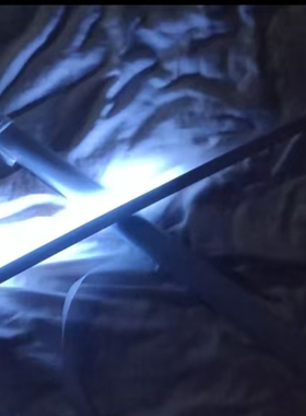 水曜日同款发光袖白雪光剑流苏带灯充电白cos白色木刀带鞘拔刀剑