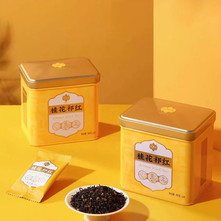 祥源茶桂花祁红新派祁门红茶桂花鲜花特三级香螺罐装独立小袋88g