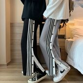 双边排扣裤 全开秒脱大码 子男 高腰新款 夏季 训练扭扣裤 男学生纽扣裤