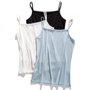 莫代尔小吊带背心女士短款上衣春夏季无袖内搭黑白色外穿打底衫薄