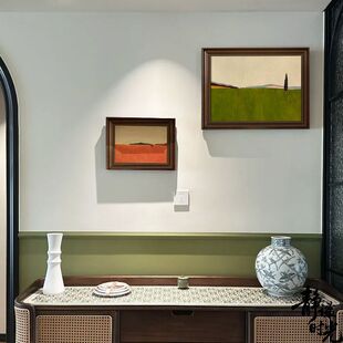 法式中古风客厅装饰画背景墙复古玄关艺术餐厅挂画卧室高级壁画