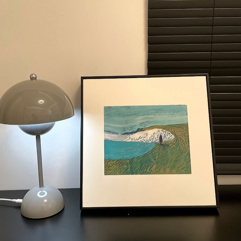 卧室床头法国插画师风格复古挂画方形相框NICE DAY田野风装饰画图片