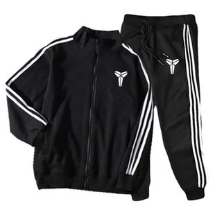 春秋精神社会小伙套装男学生韩版修身夹克外套网红九分休闲裤男潮