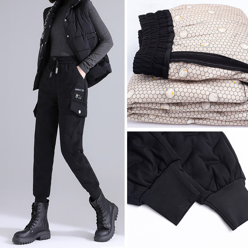 速发松紧腰羽绒裤冬外穿2024年新款宽松束工保暖棉裤加厚加厚脚装,女装/女士精品,棉裤/羽绒裤,淘宝优惠券,粉丝福利购,淘宝优惠卷
