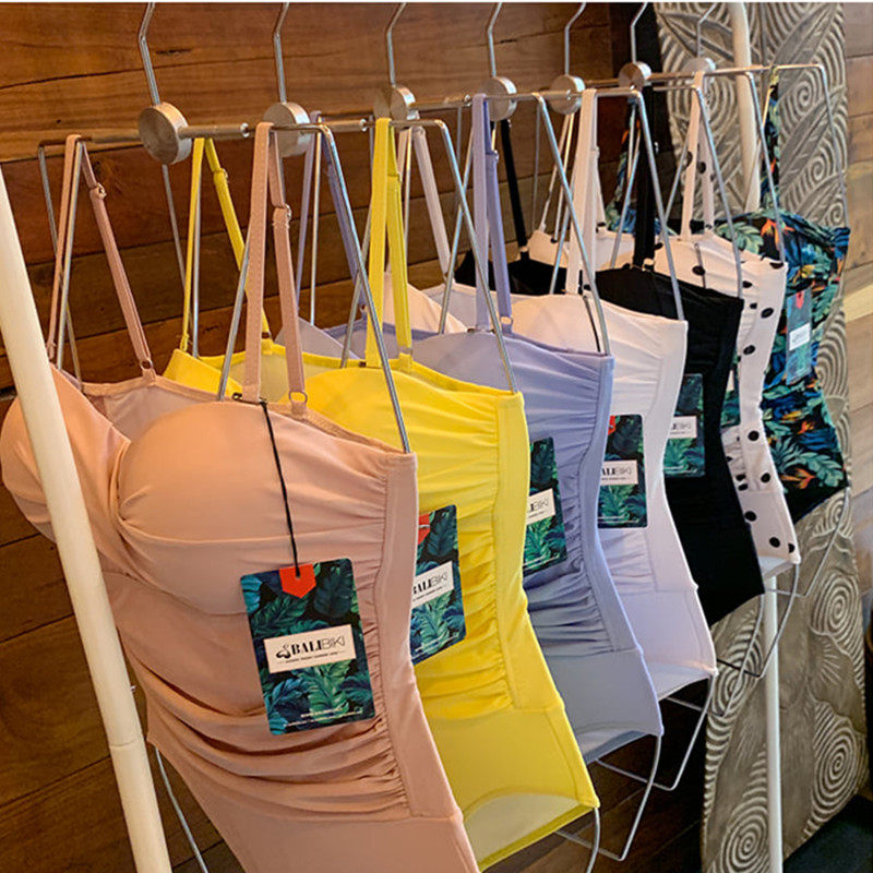 特价网红抹胸2019年新款性感连体大小胸显瘦遮肚温泉钢托泳衣女