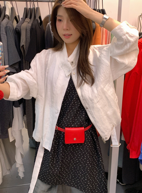 ULOUR/U粒-系苎麻防晒外套腰带设计小心机颜色好好看短外套95659