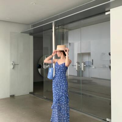 THE COS ME-度假风淑女减龄吊带长裙连衣裙(只卖连衣裙)T30220-SM