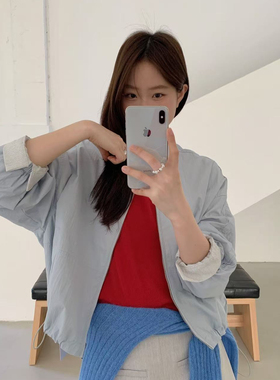 ULOUR/U粒-6春夏上新撞色拼接袖小设计感百搭棒球外套短外套87058