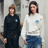 宽松韩系国潮牌潮流帽衫 HACR小香风贴布刺绣连帽卫衣 春秋装 女