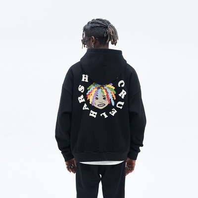 手绘彩色嘻哈卫衣