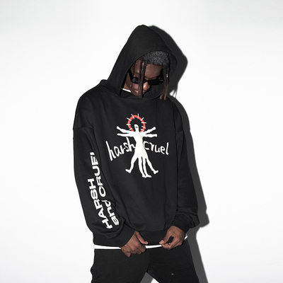 设计师个性手绘连帽卫衣