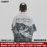 Harshadcruel2019 Paramount Snow Mountain in áo sơ mi ngắn tay retro đường phố tình nhân - Áo áo sơ mi unisex