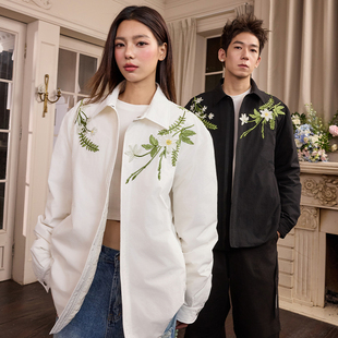 harsh and cruel 简约围领花环刺绣开衫衬衫款式轻薄羽绒服