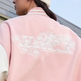 HACR丨harshandcruel白蕾丝贴布花卉刺绣设计棒球服夹克外套