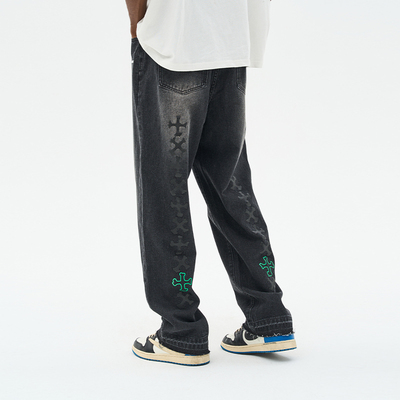 街头牛仔裤harshandcruel做旧