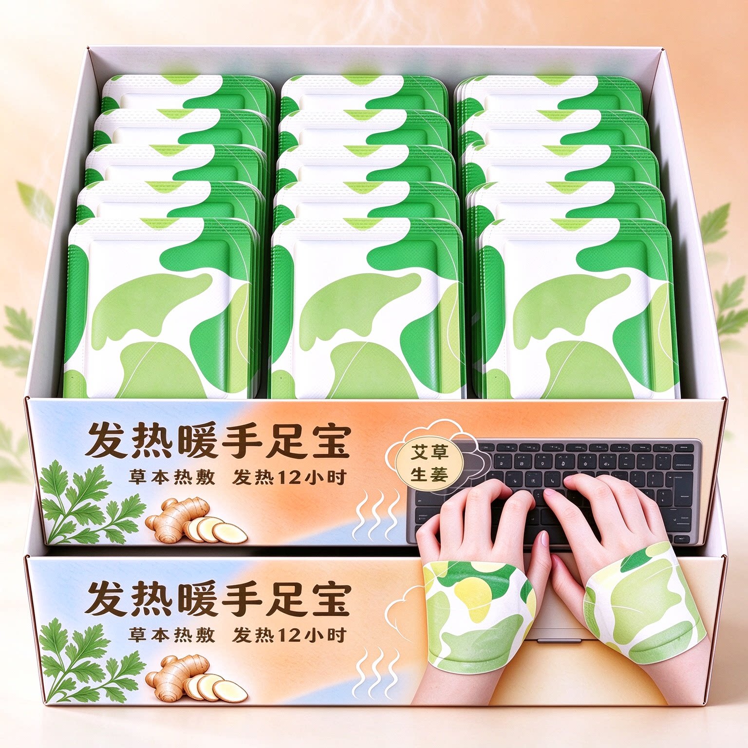 蒸汽穿戴网红爆款保暖暖手宝百搭家用热敷发热自热儿童手掌暖宝宝