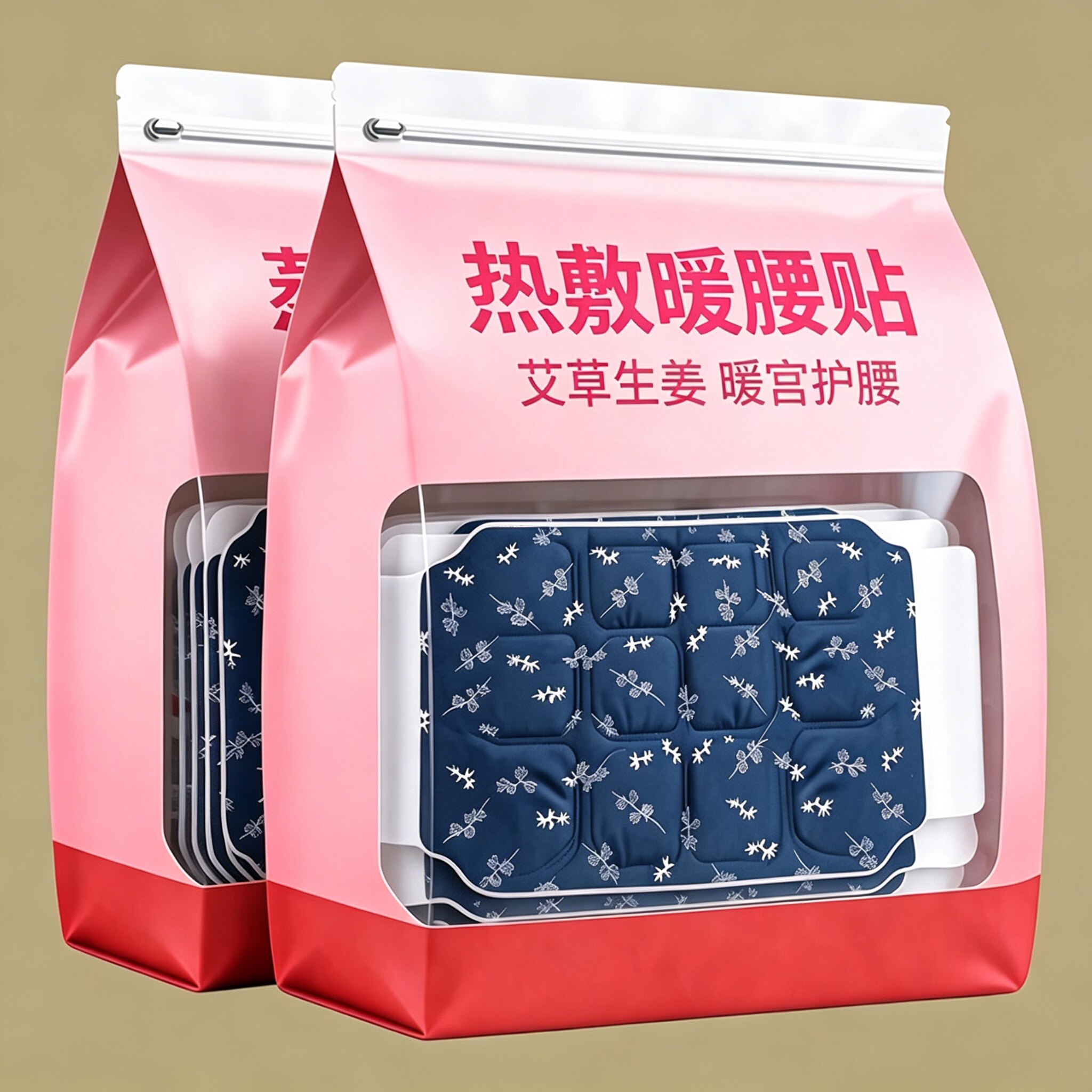 艾草暖腰贴热敷护腰带自发热宫暖贴腰腹贴大姨妈暖肚子加强暖宫贴