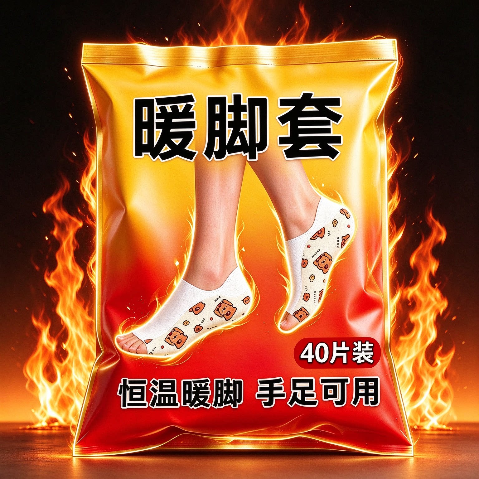 暖足贴穿戴式蒸汽热敷防寒保暖舒适发热鞋垫护脚踝办公通勤暖脚套