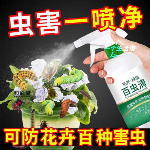 百虫清植物蔬菜通用花卉绿植除虫剂多肉月季驱花蚜虫蚧壳虫红蜘蛛