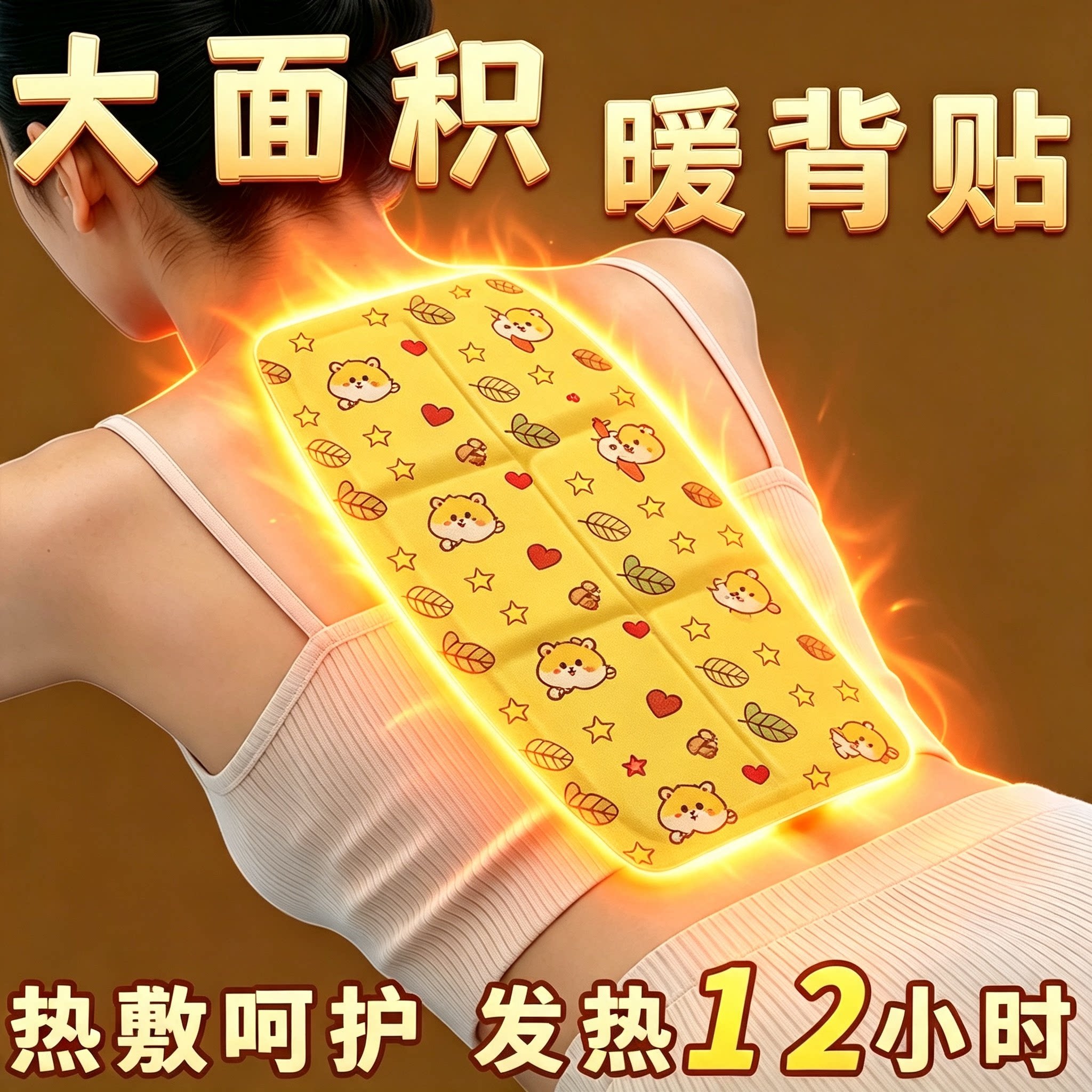 热敷背部艾灸晒背贴温阳督脉暖背后背发热龙骨贴暖全身贴暖背贴