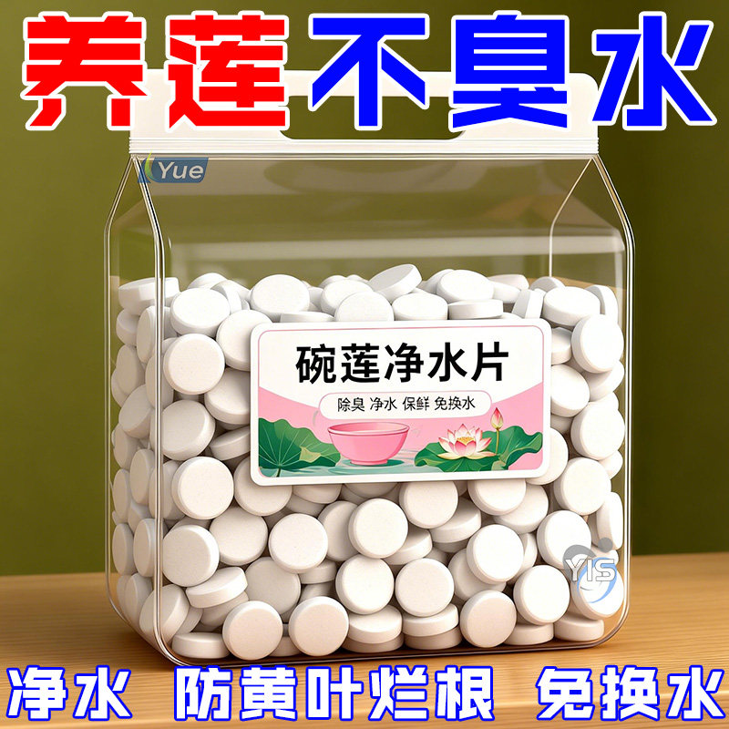 碗莲荷花净水片催芽睡莲开花黄叶叶面黑烂叶增肥水培绿植园艺肥料