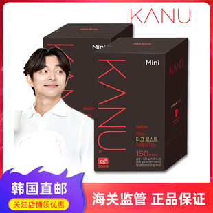 韩国直邮原装麦馨卡奴kanu美式深度无糖低卡速溶纯咖啡中度150条