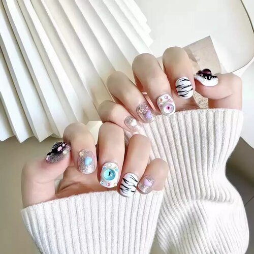 Cute Monster Eye 3D Handmade Press On Nails