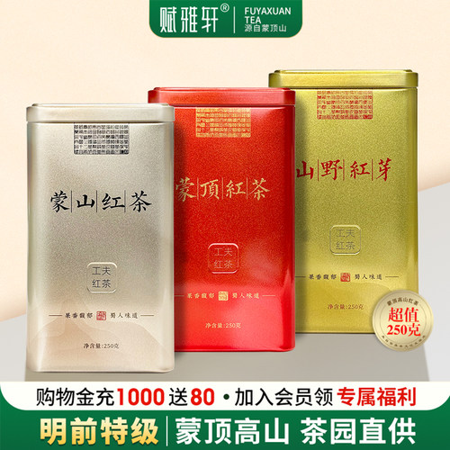正宗四川蒙顶山红茶叶特级半斤装