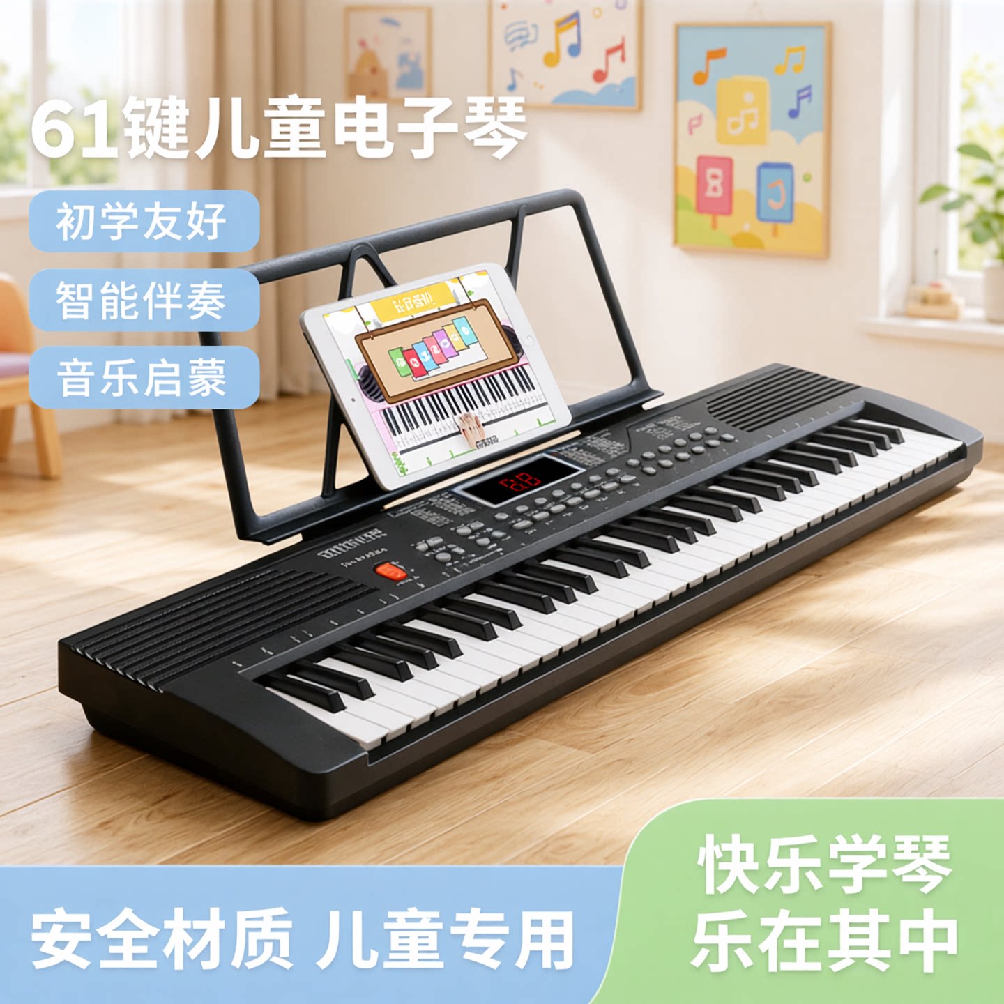61键儿童电子琴玩具女孩初学可弹智能多功能钢琴宝宝音乐益智启蒙