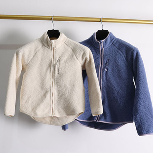 亲子冬季 保暖夹克外套双面绒加厚羊羔绒摇粒绒女立领抓绒衣a05