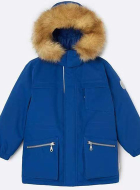 零下30度 5000防水毛领派克服儿童连帽加厚保暖防风户外冲锋衣