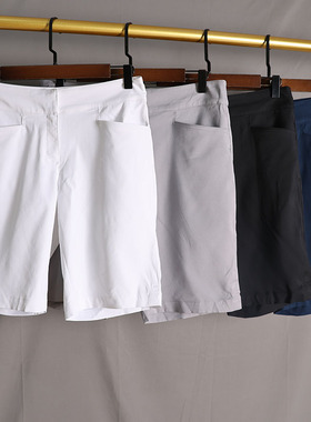 UPF50 户外运动高尔夫女裤 薄纯色百搭五分裤精致剪裁修身显瘦f81