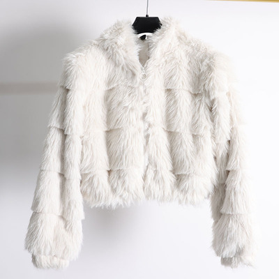 休闲款式显瘦百搭上衣短款防皮草