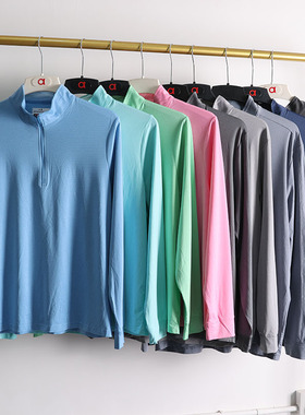 UPF30防晒户外长袖半拉链高尔夫球服 透气弹力速干Golf套头衫A83