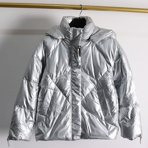 80绒冬季银色加厚保暖羽绒服