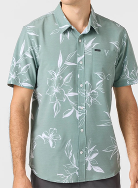 O1-20UPF50夏潮牌薄款沙滩海边度假防晒弹力短袖衬衫速干衬衣A104