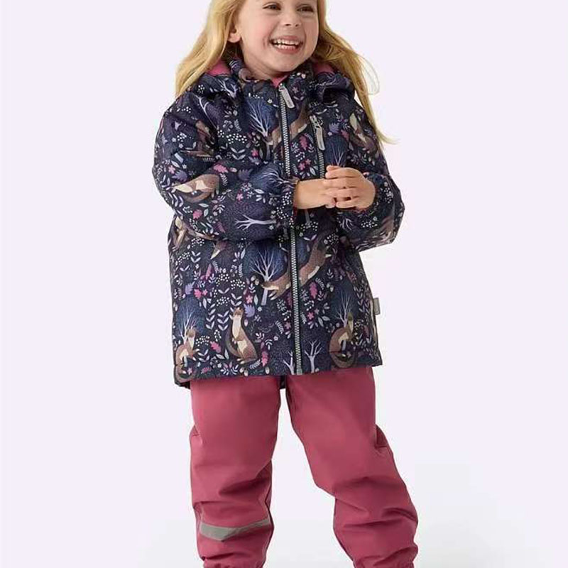 儿童连帽冲锋衣中小童加厚保暖