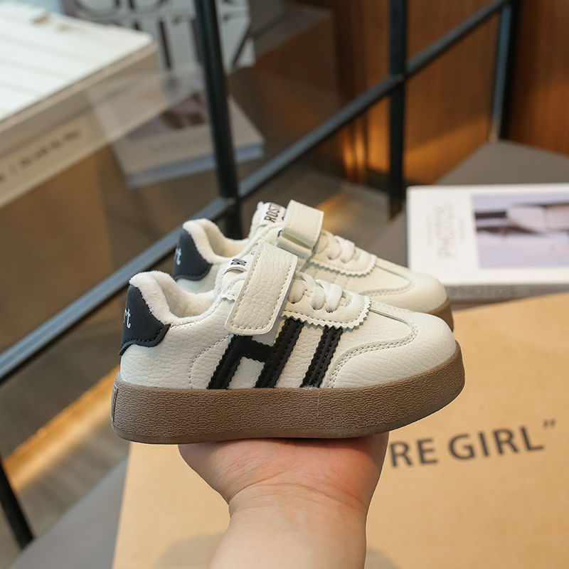 休闲韩版男童女童加绒运动鞋