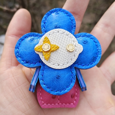 太阳花钥匙扣挂件真皮包挂稀有皮小薇挂饰纯手工制作MBOX皮料