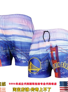 美国直发你家 勇士队 Pro Standard Cityscape 联名款运动短裤