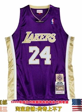 美国直邮 mitchellness Authentic球员版名人堂24号紫色球衣-科比