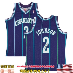 美国代购 黄蜂队 拉里 约翰逊 亲笔签名 球迷版亲签球衣 Fanatics