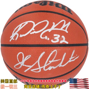 美国代购 犹他爵士队 马龙 斯托克顿 两人联合亲笔签名 亲签篮球