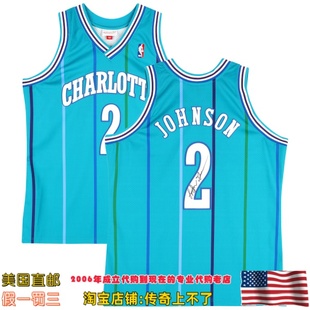 美国代购 黄蜂队 拉里 约翰逊 亲笔签名带铭文 球员版 亲签球衣